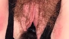 Hairy Wet Bbw Cunt Spoiled With A Small Vibrator