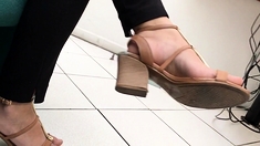 Foot fetish and ass screwing in public toilet