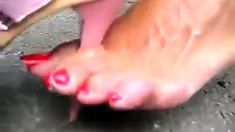 mature foot worship nails